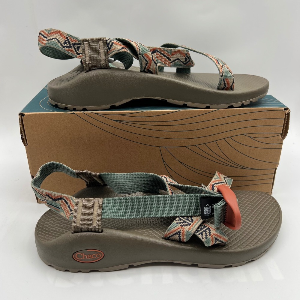 Chaco Mega Z Classic Sandals Womens 6 Green Geometric Strappy Outdoor Hiking